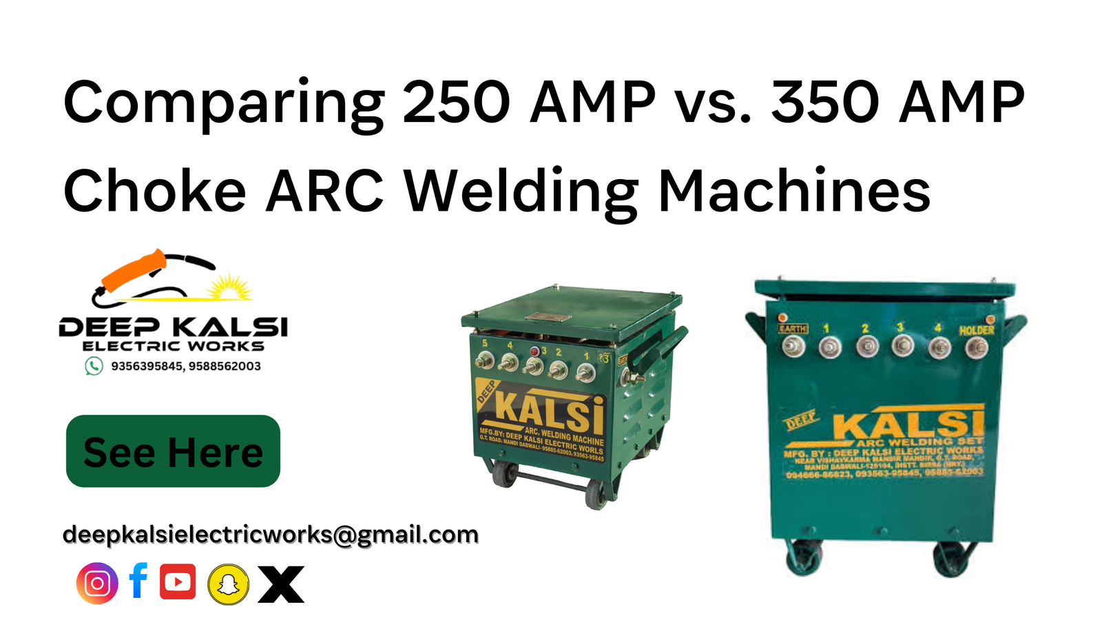 Comparing 250 AMP vs. 350 AMP Choke ARC Welding Machines